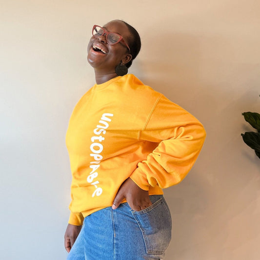 Yellow Graphic Sweatshirt | BLE | Breathe Live Explore