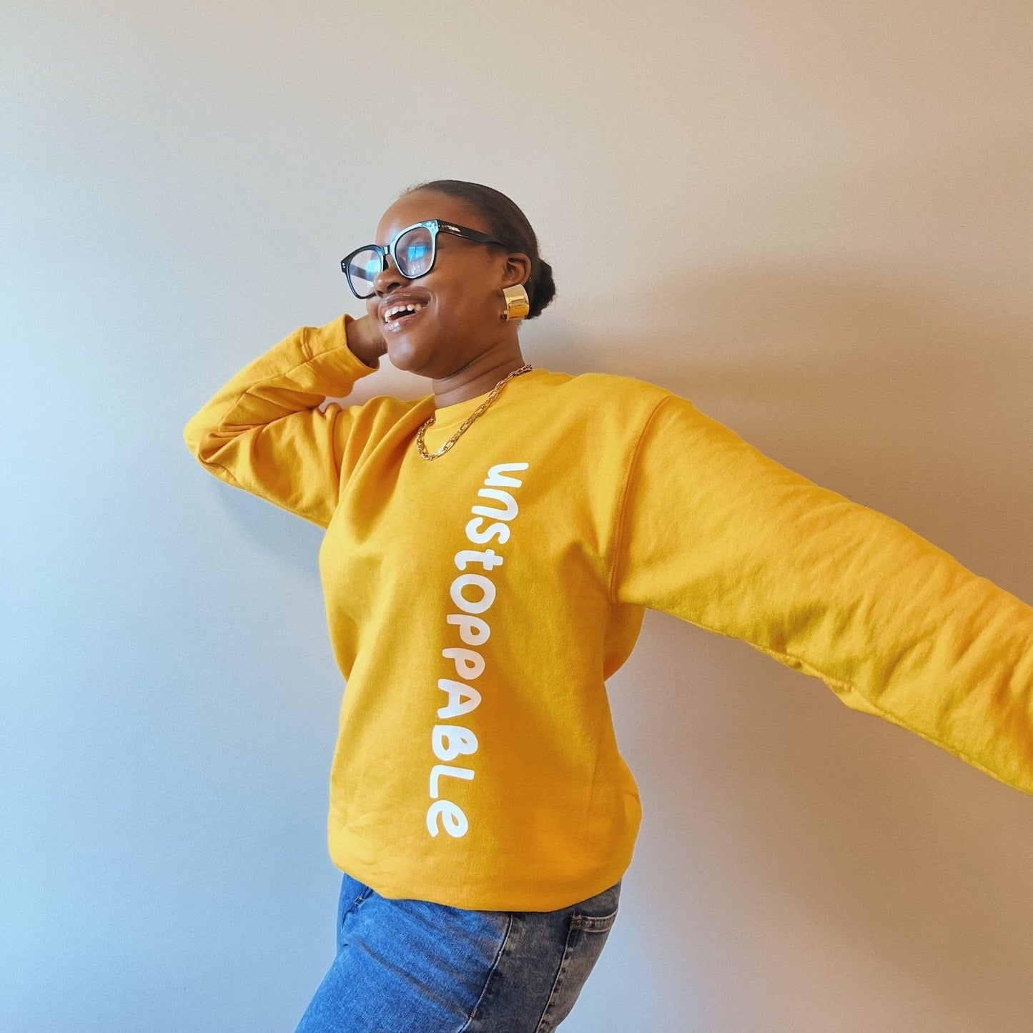 Yellow Graphic Sweatshirt | BLE | Breathe Live Explore