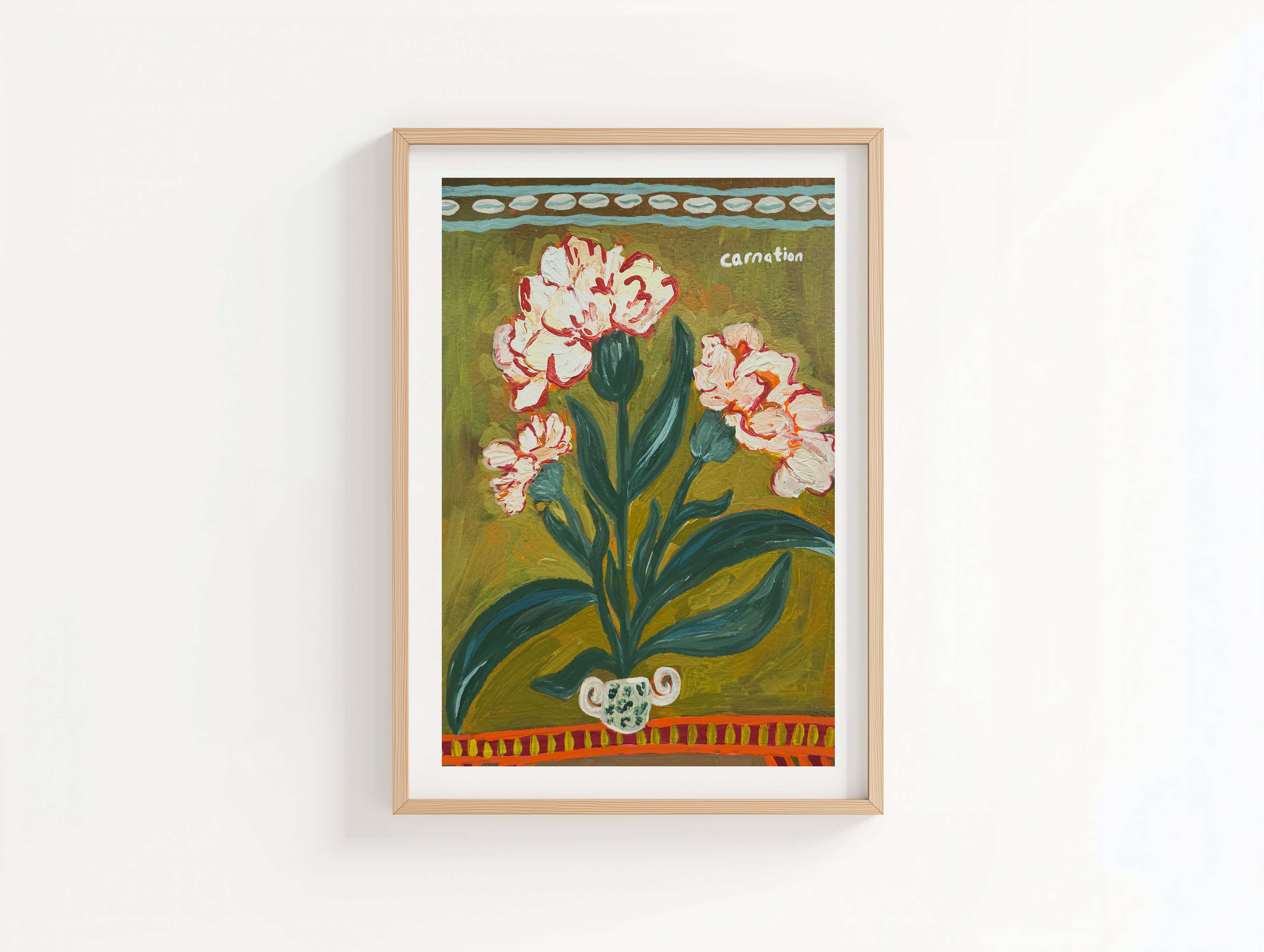 Carnation – January Birth Flower Art Print