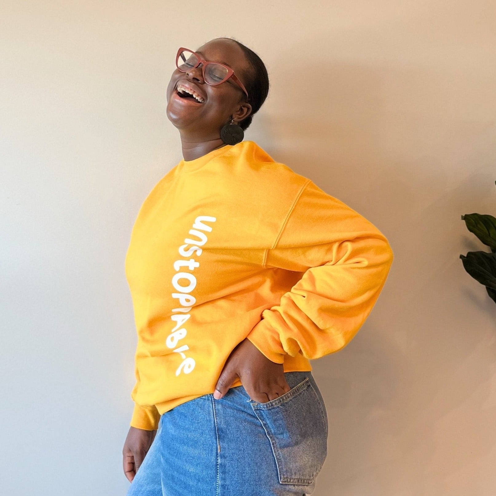 Yellow Graphic Sweatshirt | BLE | Breathe Live Explore